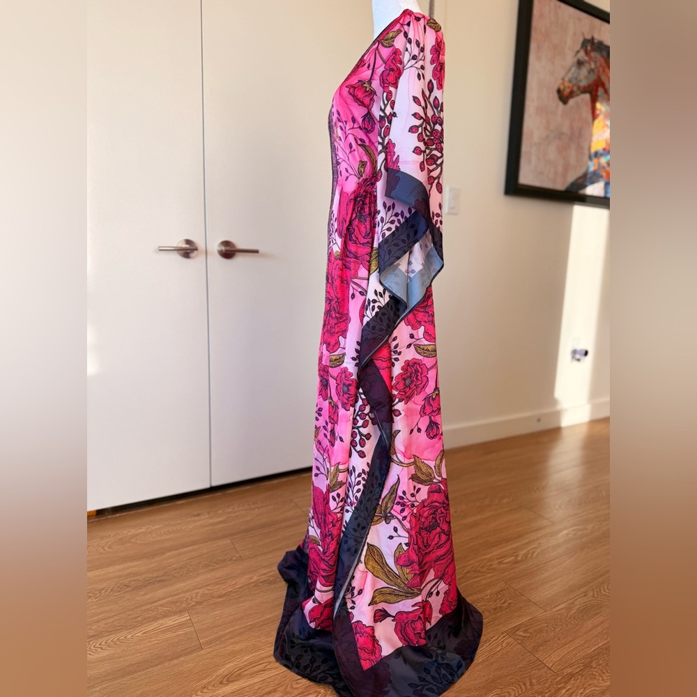 Vibrant Pink Floral Maxi Dress - Picture 4 of 13